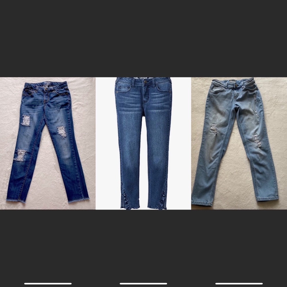 Three pair (3) Girls’ size 10 jeans-Cat and Jack, Justice